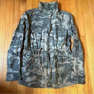 Old Navy Jacket Womens XS  Green Army Camo  Utility Full Zip Long Sleeve (A1